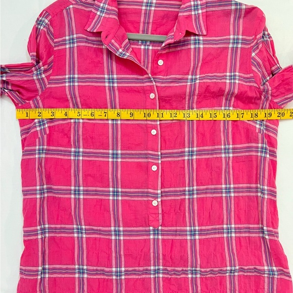 J. McLaughlin Pink plaid Long Sleeve Cotton blend Collar Shirt S - Picture 7 of 8